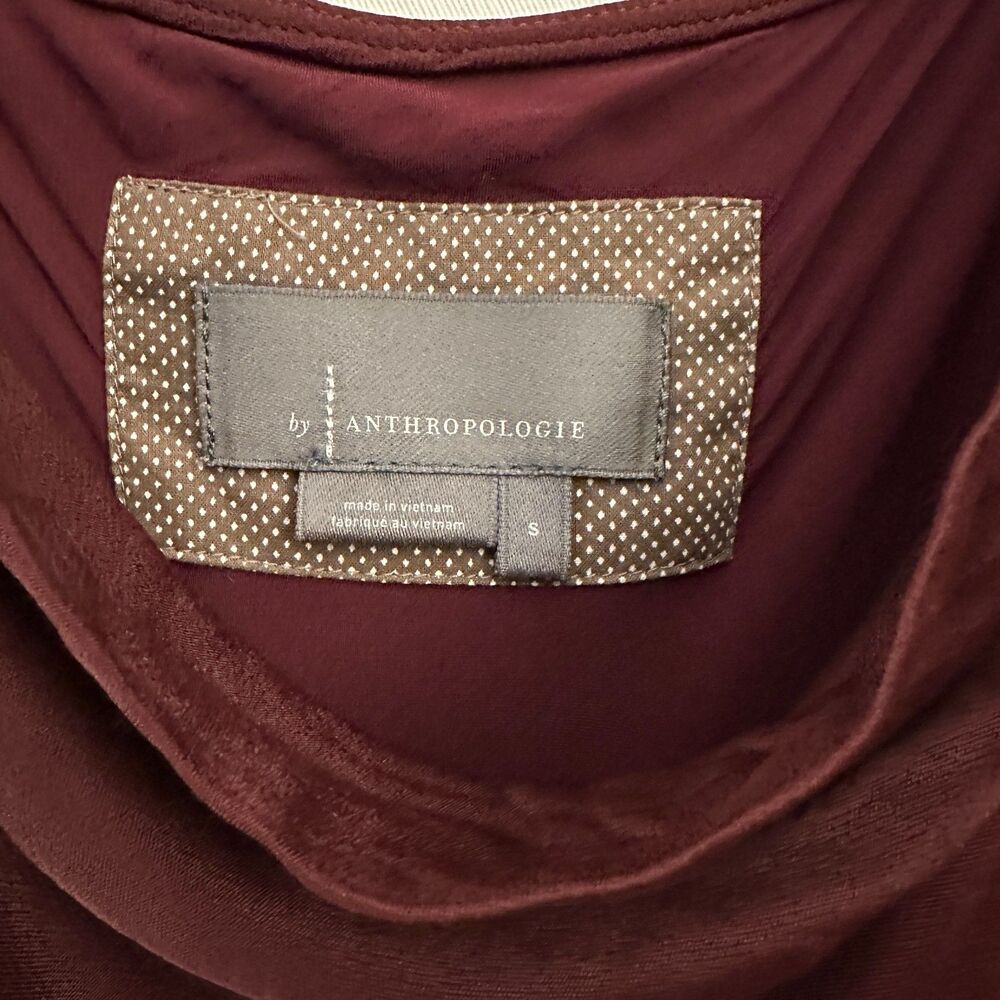 A by Anthropologie Maroon Shiny Adjustable Spaghetti‎ Strap Maxi Bodycon Dress S - Picture 6 of 7
